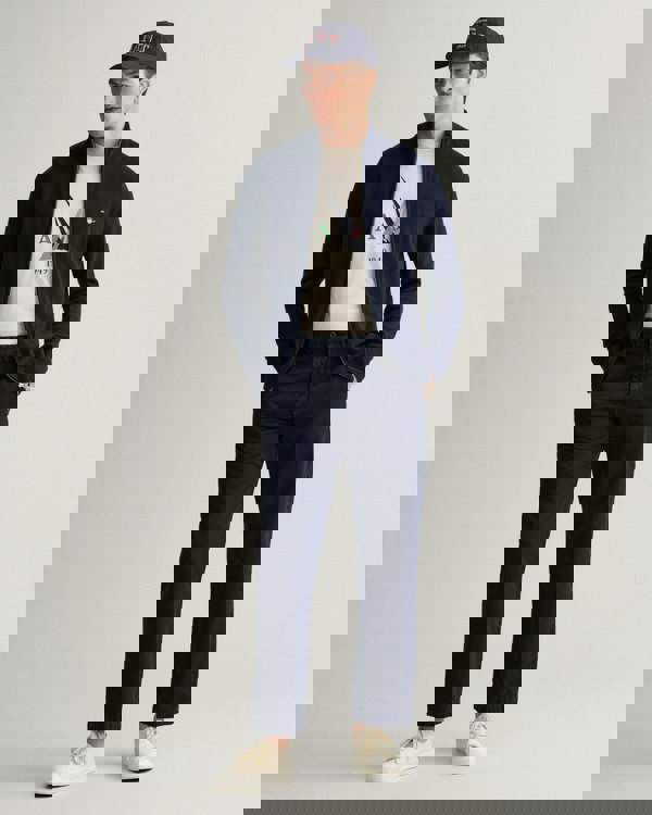 GANT Mens Casual Cotton Zip Cardigan - 433 Evening Blue