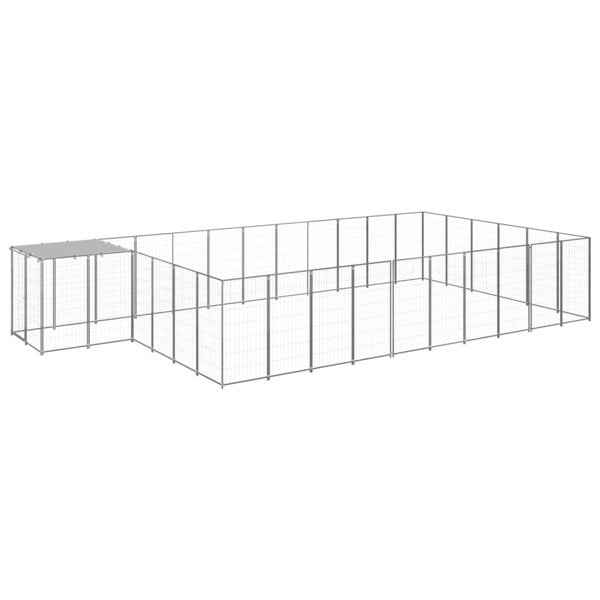 Berkfield Dog Kennel Silver 19.36 m�__ Steel
