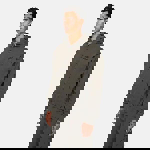 Good For Nothing  Dark Grey Coverlock Stitching Zip Through Hoodie - Dark Grey Image 3