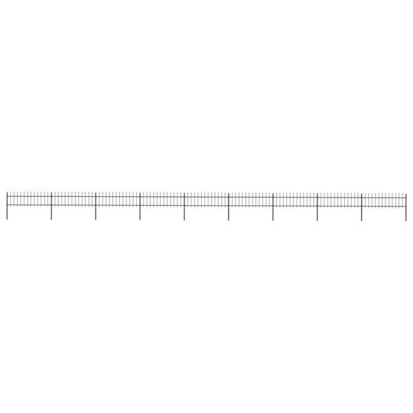 Berkfield Garden Fence with Spear Top Steel 15.3x0.6 m Black
