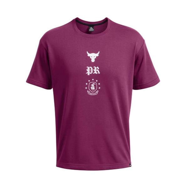 Under Armour Mens Project Rock Terrycloth T-Shirt - Purple - 