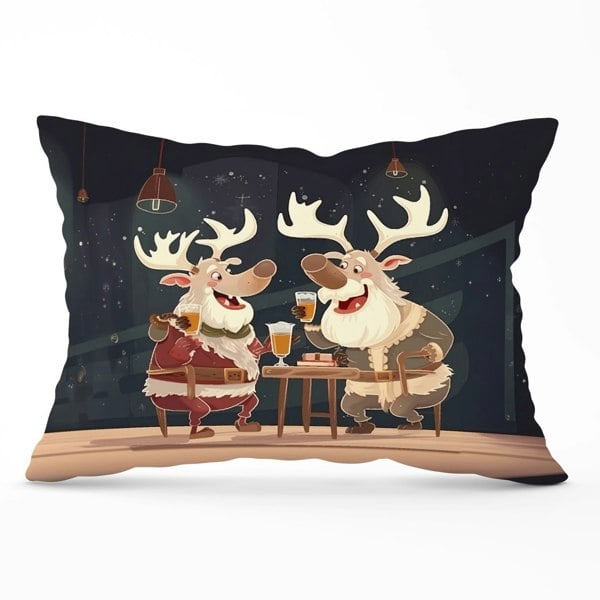 Warren Reed Reindeers Down The Pub Cushions