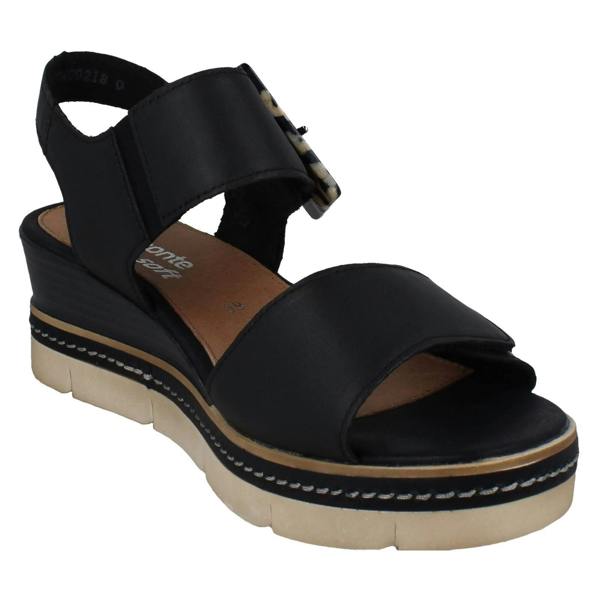 Remonte Ladies Remonte Leather Wedge Sandals D2L53