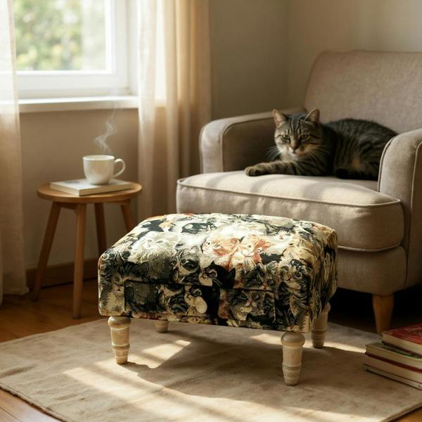 CAT FOOTSTOOL WITH DRAWER