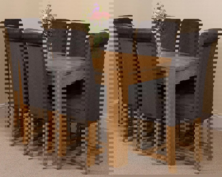 That's Furniture Kuba Small Oak Dining Table with Washington Fabric Chairs