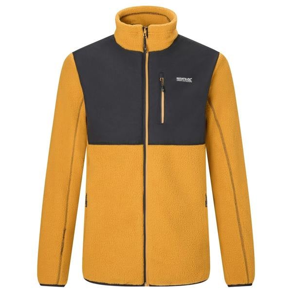Regatta Mens Morran Water Resistant Full Zip Fleece Jacket - Wood Brown/Black - 
