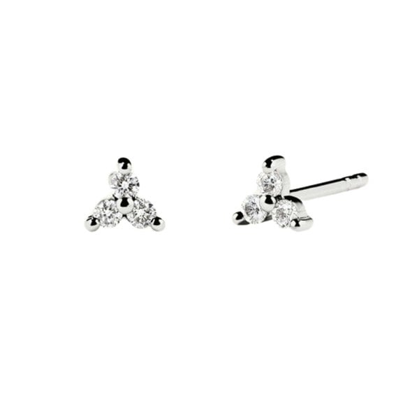Spero London Lotus Diamond Fine Stud Earrings in 14ct Solid Gold