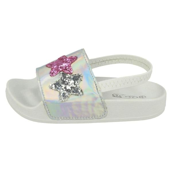 Spot On Girls Spot On Slingback Sliders With Glitter Star Design H0310