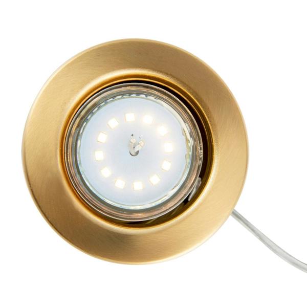 Small and Contemporary Brushed Gold LED Table/Floor Lamp Uplighter Image 3