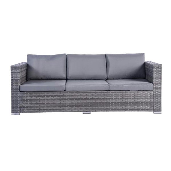 Outdoor Living Dunham Grey 4 Seat Rattan Sofa Set with Coffee Table