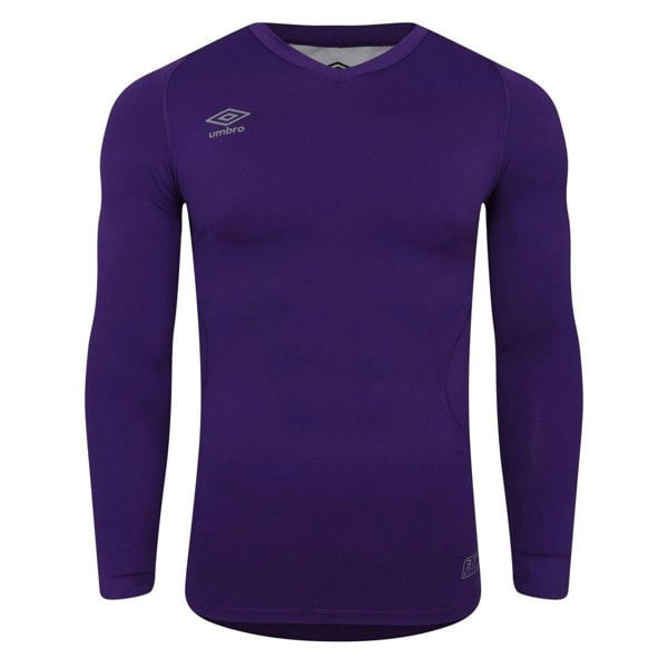 Umbro Mens Elite V Neck Base Layer Top - Bright Purple