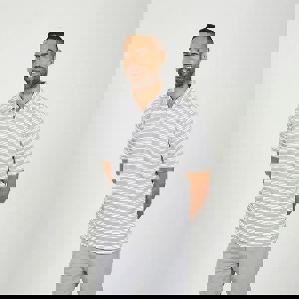 Brave Soul White Trophy Neck Polo Shirt - White Image 1