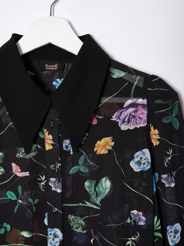Rose & Nancy Flora Black Floral Print Shirt