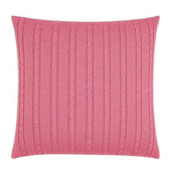 Serran London Candy Pink Cable Knit Cushion