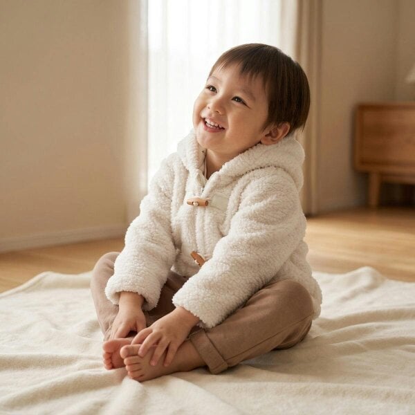 Mini Cuddles Hodded Jacket (White)