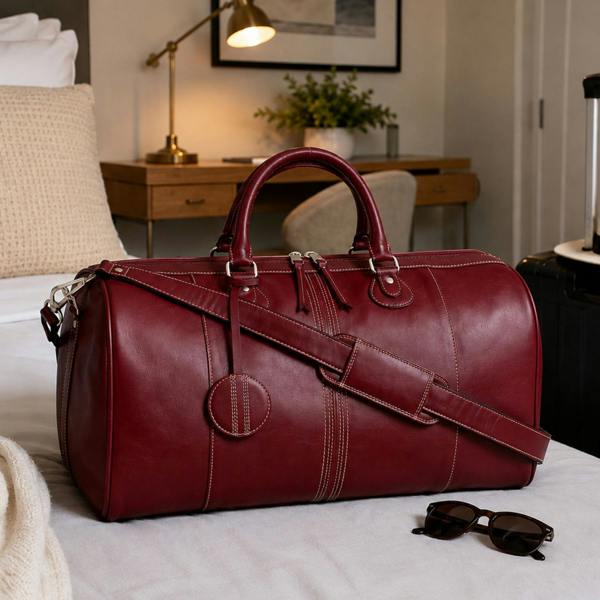 Mala Leather Edgbaston Leather Cricket Holdall Red Weekend Travel Bag