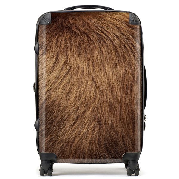 Warren Reed Furry Brown Bear Suitcase