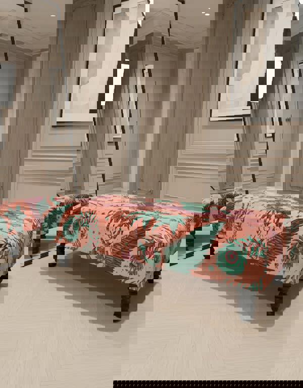 Made to measure available | contact us | Lynx Printed multicolour Fabric Footstool - ISTOOLS