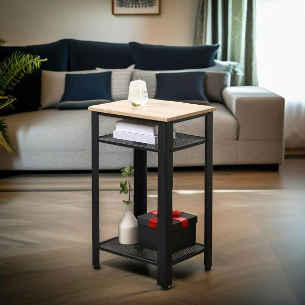 Rafaelo Mobilia 3 Tier Side Table With Mesh Shelves