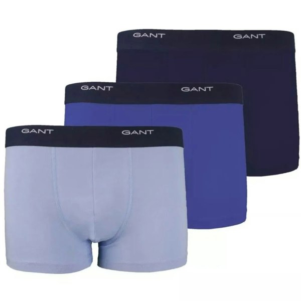 GANT 3-Pack Core Logo Boxer Trunks, Blue/Navy