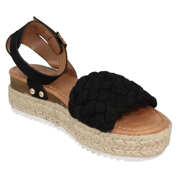 Spot On Ladies Spot On Wedge Flatform Sandals F12021