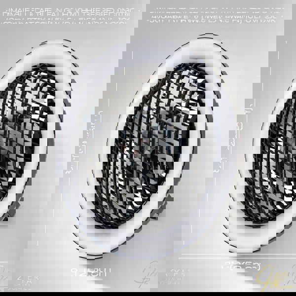 Black Rechargeable 3 Speed Desk Fan with LED Dimmable Ring Light Image 7