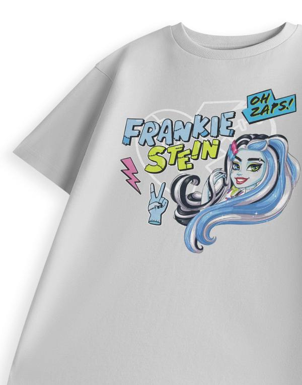 Vanilla Underground Monster High Girls Grey Frankie Stein Short Sleeved T-Shirt
