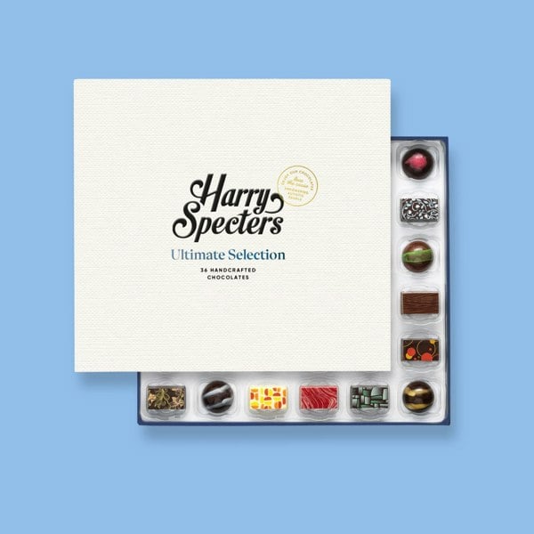 A premium chocolate box for a special occasion featuring 36 artisan chocolates
