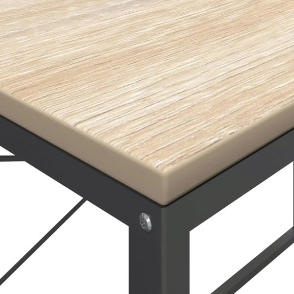 Berkfield Computer Desk Black and Oak 110x60x70 cm Engineered Wood