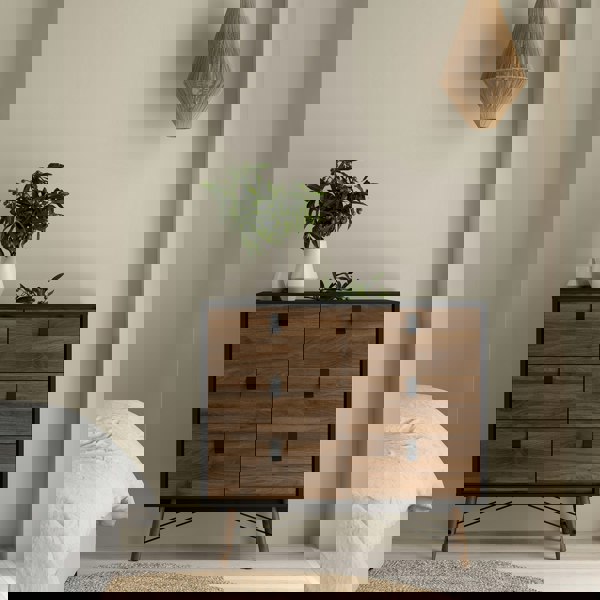 Furniture To Go Ry Double chest of drawers 6 drawers in Matt Black Walnut