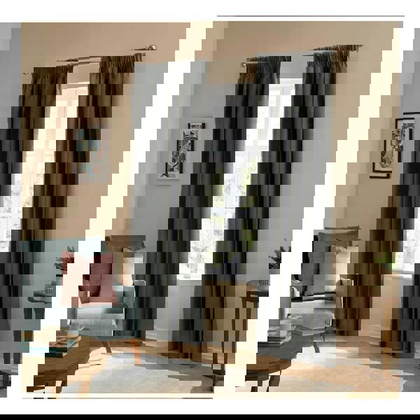 Furn Ultimate Velvet Pencil Pleat Curtains - Charcoal
