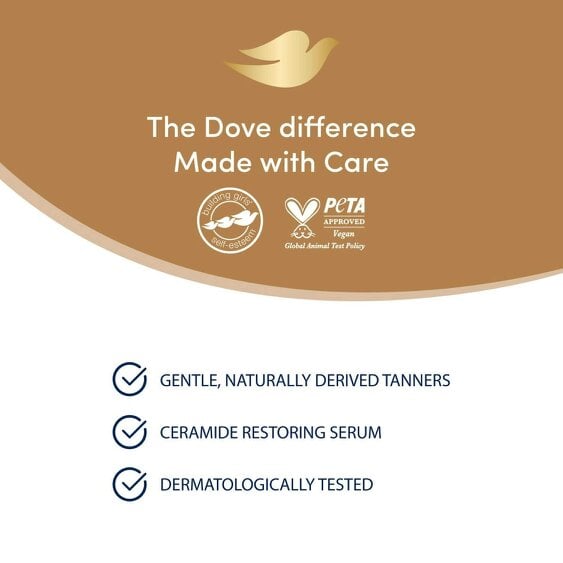 Dove Visible Glow Self-Tan Lotion Nourishing Care For Medium to Dark Skin, 400ml