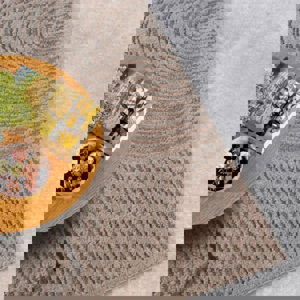 High Pile Beige Rug Chappe – Soft Geometric