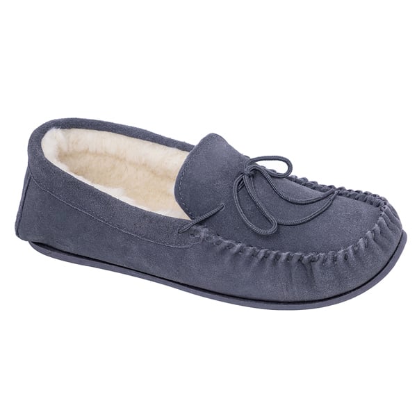 Nordvek Womens Sheepskin Suede Moccasin Slippers