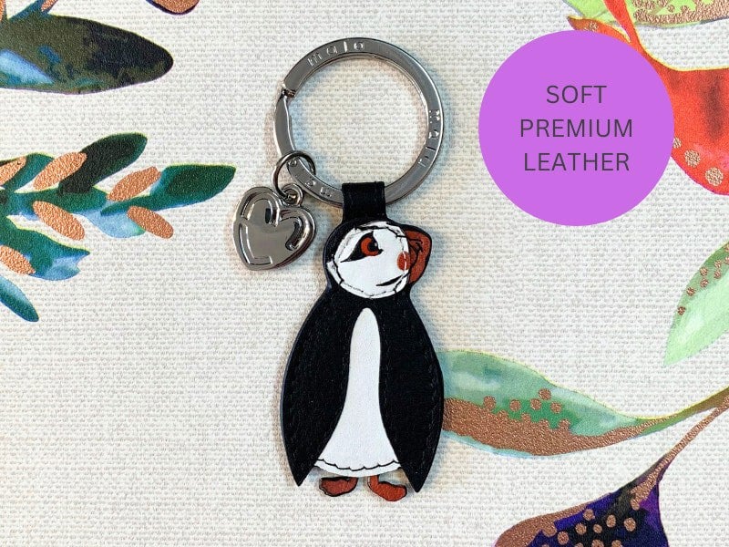 Mala Leather Puffin Leather Keyring