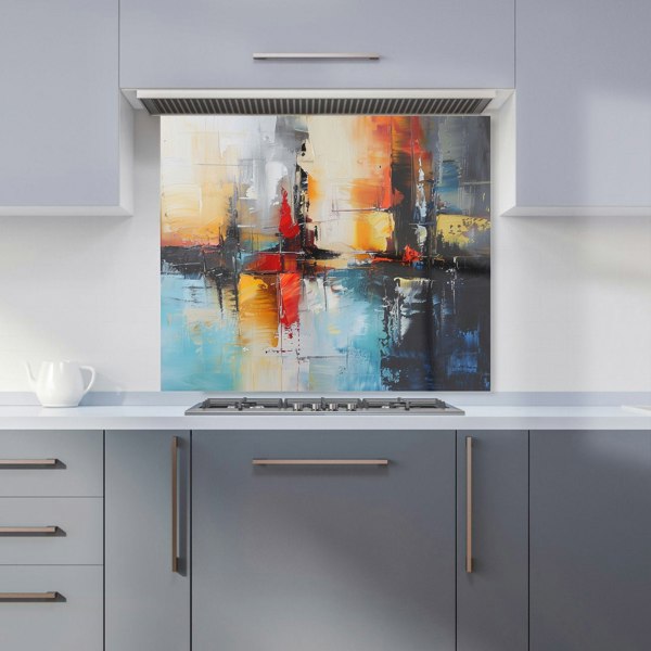 Warren Reed - Designer Reflective Splendour: City In Abstract Kitchen Splashback