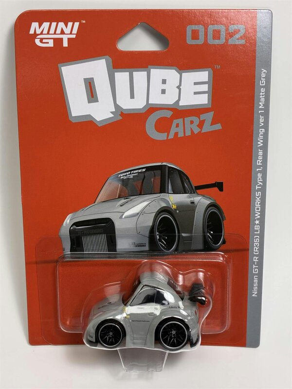 MCSlots Nissan GT-R R35 LB Works Type 1 Rear Wing 1 Matte Grey Qube Carz 6cm QZ00201BL