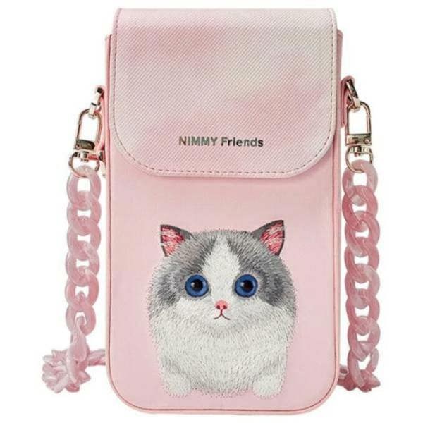 Nimmy Friends Big Eyed Pet 2.0 Cat Phone Bag Pink - N-XDY-SJB-07