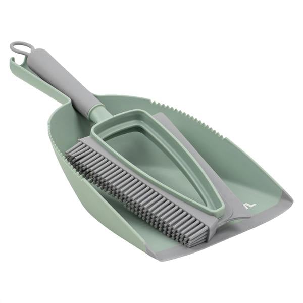 JVL Rubber Dust Pan And Brush - Green