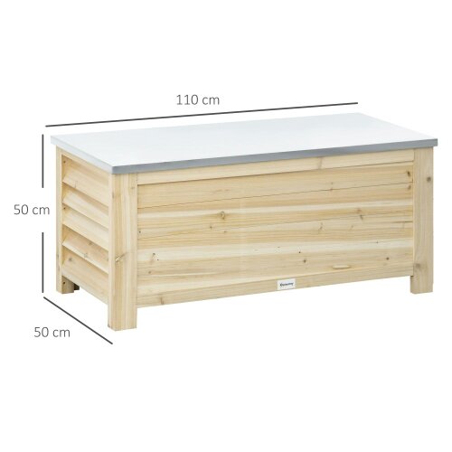 Wyld Haus Keno Fava Panelled Wood And Metal Outdoor Storage Box 155 Litre