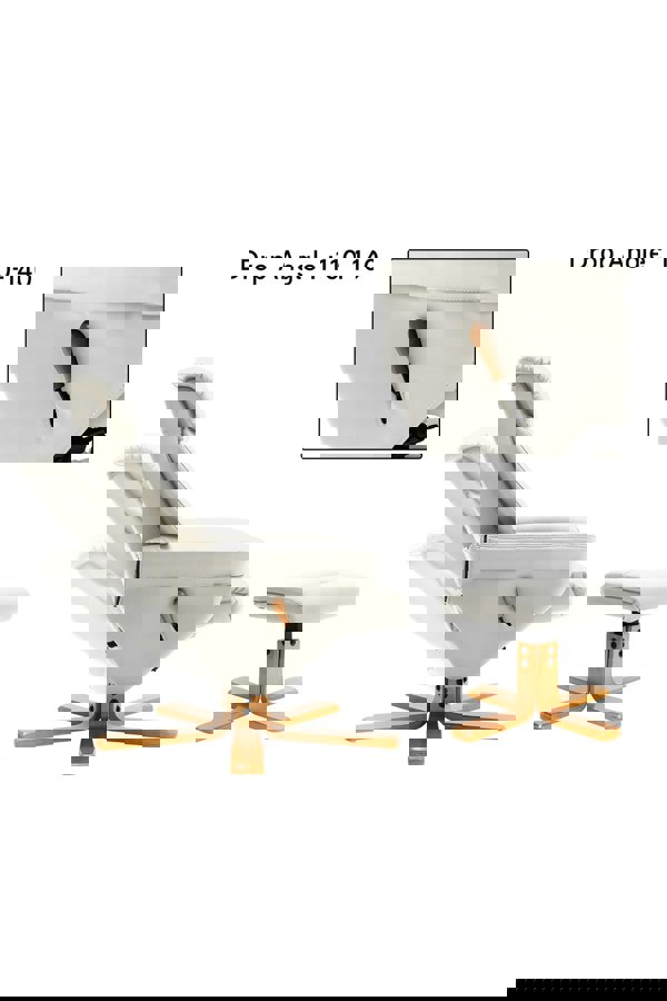 Living and Home Beige Swivel Faux Leather Lounge Recliner with Ottoman