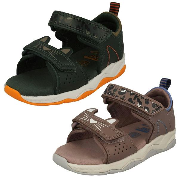 Clarks Childrens Clarks PLAYPRINT Big Cat Detailed Sandals Clowder Print T