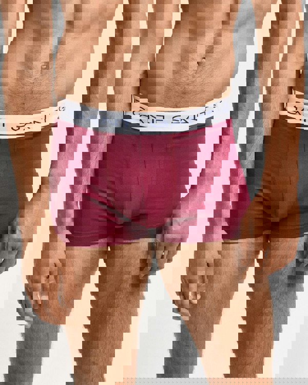 GantTrunks 3 - pack3 - Pack White Waistband Boxer Trunks, Burgundy/Green/NavyBoxers - and - Briefs.net