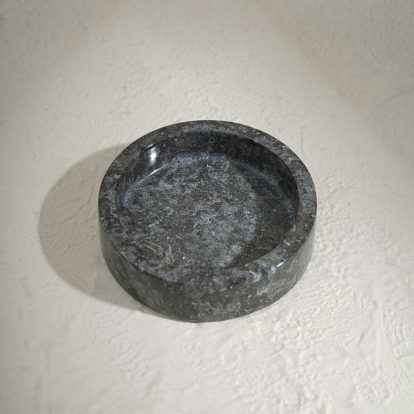 Beige marble trinket ring dish lifestyle genuine stone vanity