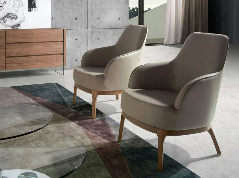 Angel Cerdá Taupe grey leatherette armchair 5043