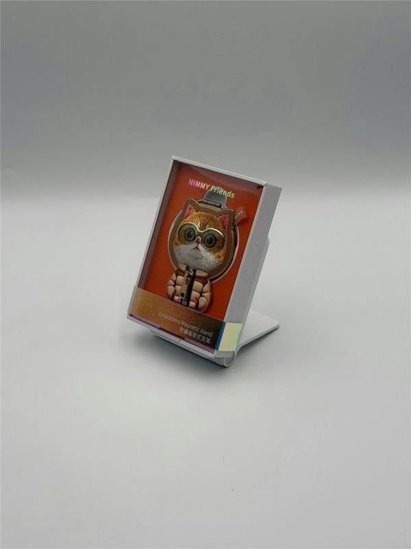 Nimmy Friends Nimmy Cool & Cute 2.0 Orange Cat Embroidery Magnetic Stand with MagSafe Orange - N-KM-BSZJ-05