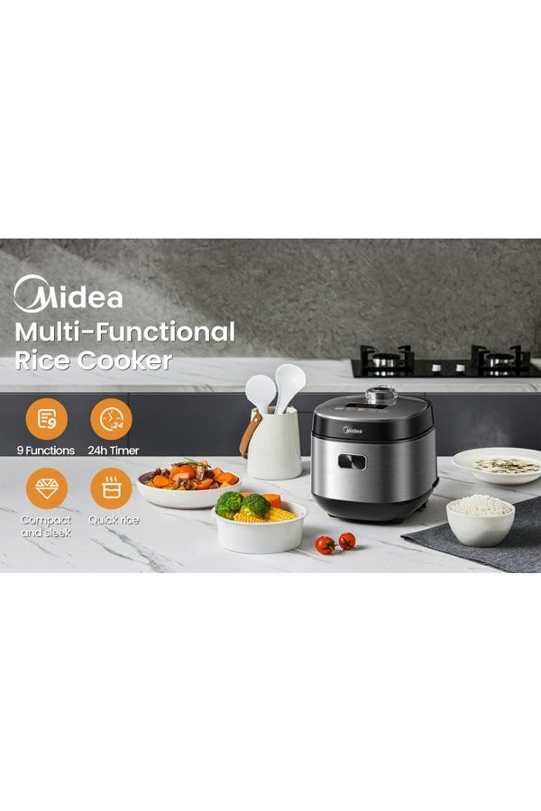 Living and Home 2L Midea Rice Cooker Anti-Overflow with 9 Functions & Timer