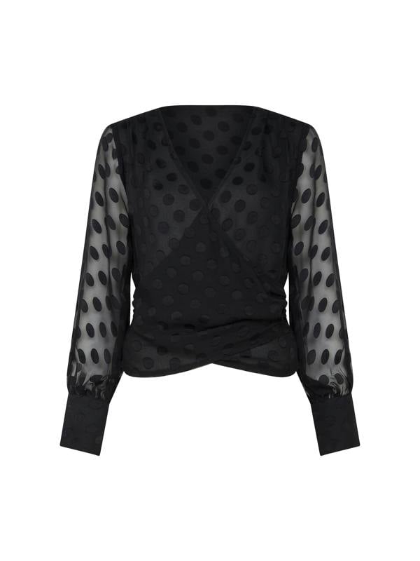 Rose & Nancy Ivy Spot Wrap Blouse