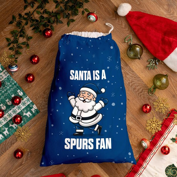 BritishmadeGifts Santa is a Spurs Fan - Football Fan Santa Sack