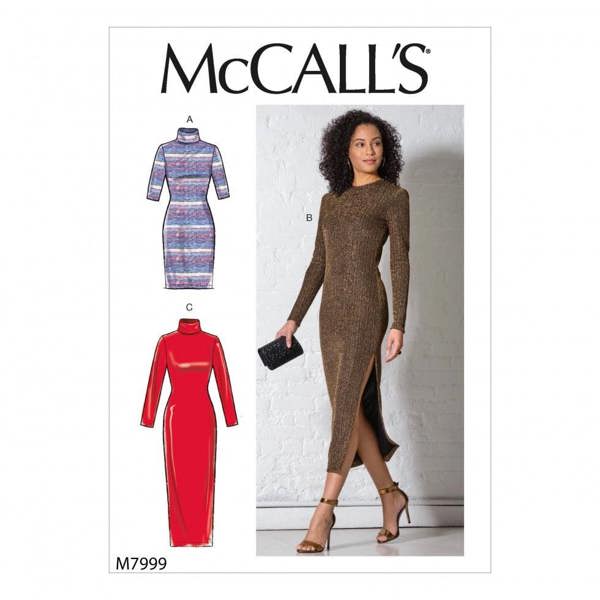 McCalls 7999 Paper Sewing Pattern – Women's Dress, Size S-XL, Easy